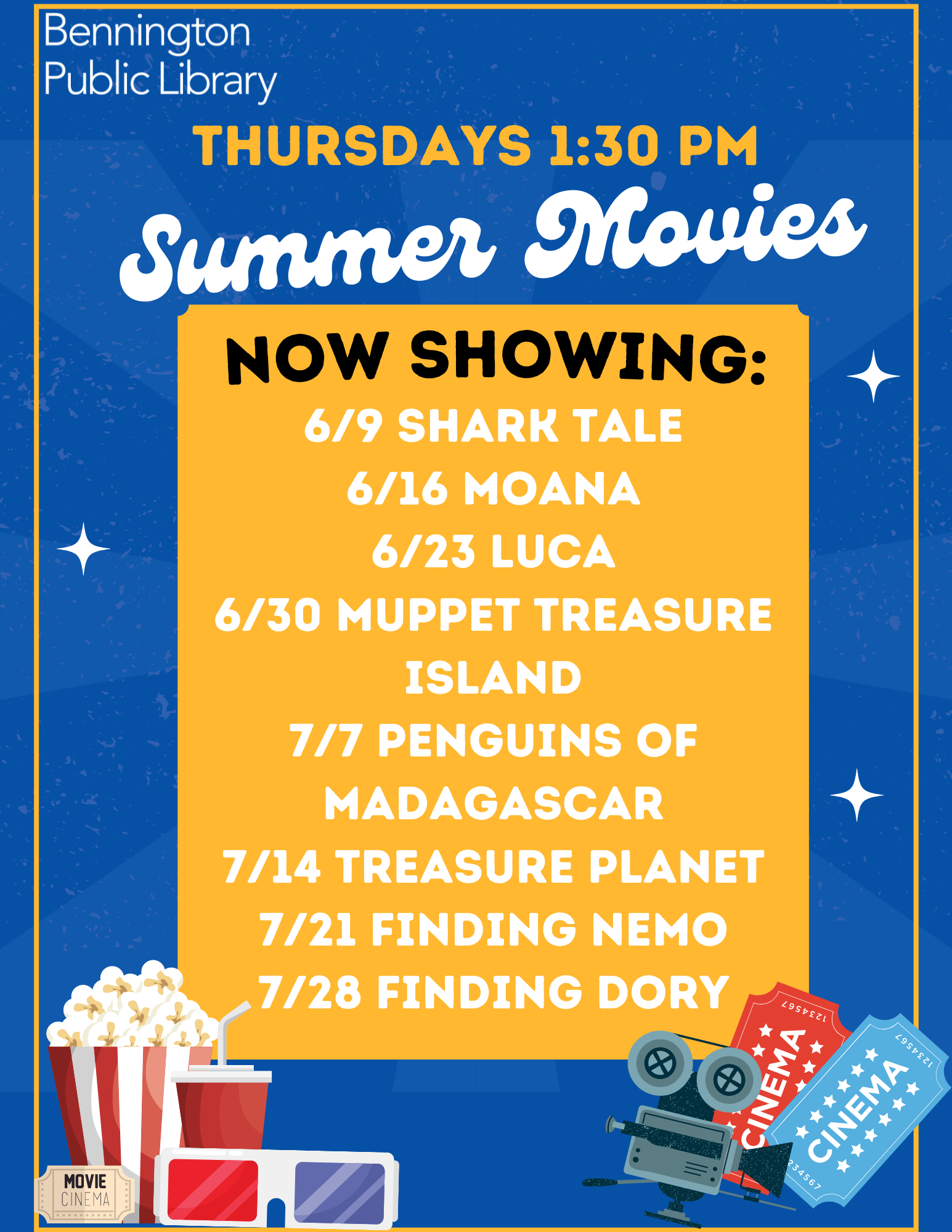 SummerMovies2022GeneralFlyerPortrait Bennington Public Library